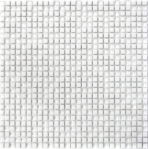 Mosaico de vidrio Revestimiento de pared sostenible Azulejo Reciclaje Esmalte blanco mate MOS140-07W