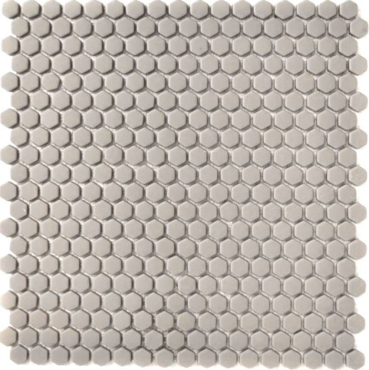 Muestra de mano mosaico ECO Reciclaje GLAS Hexágono Esmalte crema mate MOS140-HX13C_m