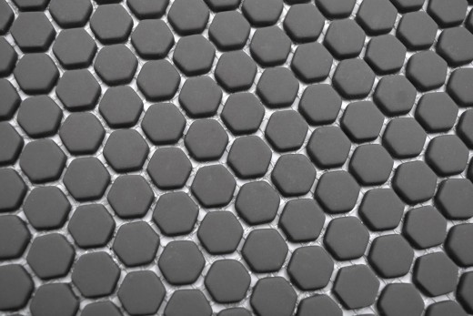 Mosaico de vidrio Revestimiento de pared sostenible Azulejo backsplash Reciclaje Hexágono Esmalte gris-marrón mate MOS140-HX15G