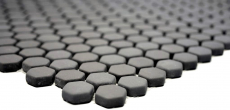 Muestra de mano mosaico ECO Reciclaje GLAS Hexágono Esmalte gris-marrón mate MOS140-HX15G_m