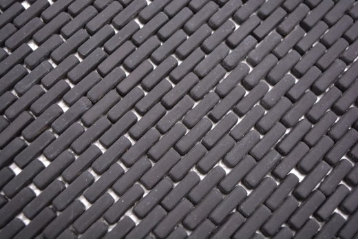 Mosaico de vidrio Revestimiento de pared sostenible Azulejo espejo Reciclaje Ladrillo Esmalte negro mate MOS140-B21B