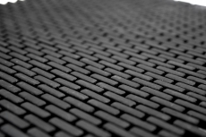 Muestra de mano mosaico ECO Reciclaje GLAS Ladrillo Esmalte negro mate MOS140-B21B_m