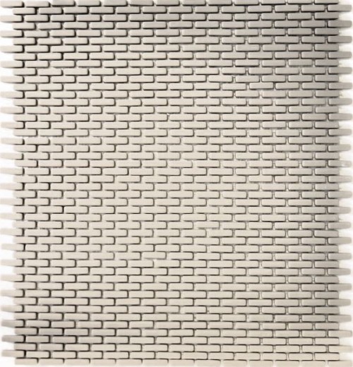 Mosaico de vidrio Revestimiento de pared sostenible Azulejo backsplash Reciclaje Ladrillo Esmalte crema mate MOS140-B23C
