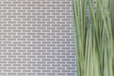 Mosaico de vidrio Revestimiento de pared sostenible Azulejo backsplash Reciclaje Ladrillo Esmalte crema mate MOS140-B23C