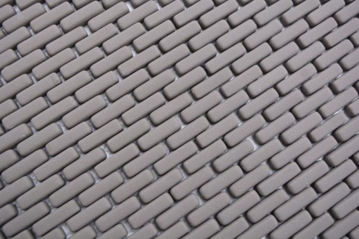 Mosaico de vidrio Revestimiento de pared sostenible Azulejo Reciclaje Ladrillo Esmalte gris-marrón mate MOS140-B25G