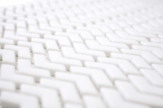 Mosaico de azulejos ECO GLAS en espiga esmalte blanco mate MOS140-HB37W_f | 10 esteras de mosaico