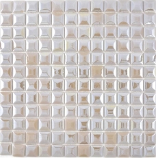 Mosaico de vidrio sostenible pared revestimiento azulejo reciclado café metálico 3DF MOS350-24