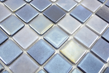 Muestra de mano mosaico ECO Reciclaje GLAS ECO antracita metalizado MOS350-08_m