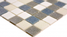 Muestra de mano mosaico azulejo vidrio blanco gris metálico pared azulejo baño azulejo ducha splashback azulejo backsplash MOS210-P001625_m