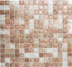 Muestra de mano mosaico azulejo vidrio Goldstar claro blanco bronce pared azulejo baño azulejo ducha splashback azulejo backsplash MOS54-1302_m