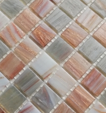 Mosaico de vidrio mosaico azulejos beige gris cobre azulejos de pared azulejos de baño ducha salpicaduras de azulejos backsplash MOS54-0104