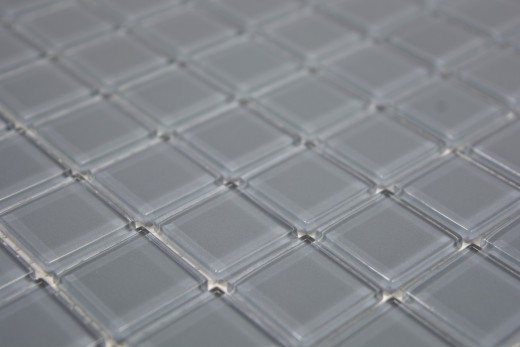 Muestra de mano mosaico azulejo Mosaico de vidrio translúcido Gris cristal BAÑO WC Cocina PARED MOS63-0202_m