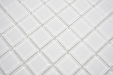 Muestra de mano mosaico azulejo Mosaico de vidrio translúcido Cristal super blanco BAÑO WC Cocina PARED MOS63-0101_m