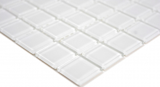 Muestra de mano mosaico azulejo Mosaico de vidrio translúcido Cristal super blanco BAÑO WC Cocina PARED MOS63-0101_m