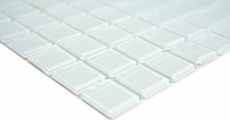 Muestra de mano mosaico azulejo Mosaico de vidrio translúcido Cristal blanco BAÑO WC Cocina PARED MOS63-0102_m