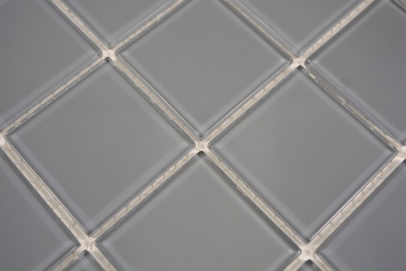 Muestra de mano azulejo mosaico Mosaico de vidrio translúcido Gris cristal BAÑO WC Cocina PARED MOS69-0202_m