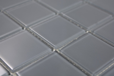 Muestra de mano azulejo mosaico Mosaico de vidrio translúcido Gris cristal BAÑO WC Cocina PARED MOS69-0202_m