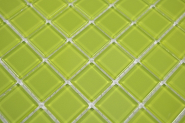 Muestra de mano mosaico azulejo Mosaico de vidrio translúcido Verde cristal BAÑO WC Cocina PARED MOS63-0507_m