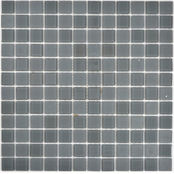 Mosaico mosaico de vidrio translúcido Crystal gris antracita gris mate MOS63-2602_f | 10 esteras de mosaico