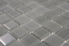 Mosaico mosaico de vidrio translúcido Crystal gris antracita gris mate MOS63-2602_f | 10 esteras de mosaico