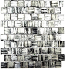 Mosaico de azulejos de vidrio mosaico de vidrio esmerilado estructura negro claro mate esmerilado MOS68-CF41