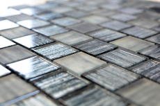 Muestra de mano mosaico mosaico de vidrio translúcido Estructura de cristal negro claro esmerilado MOS68-CF41_m