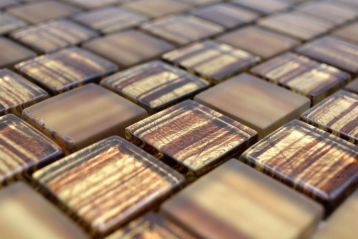 Mosaico de azulejos de vidrio mosaico Cristal esmerilado vidrio marrón claro mate esmerilado MOS78-CF85