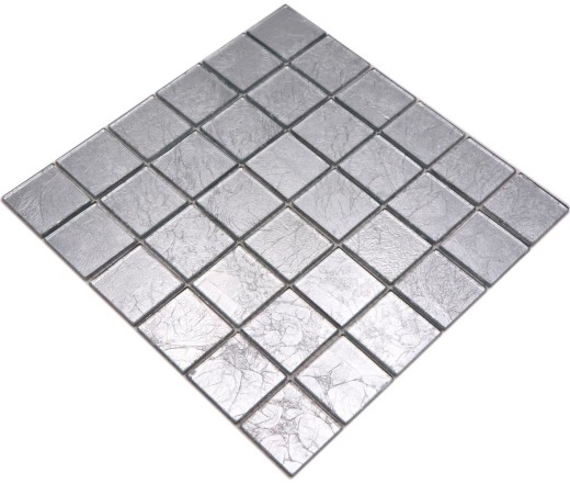 Mosaico de vidrio mosaico de plata azulejo espejo estructura BAD WC cocina PARED MOS68-4SB21