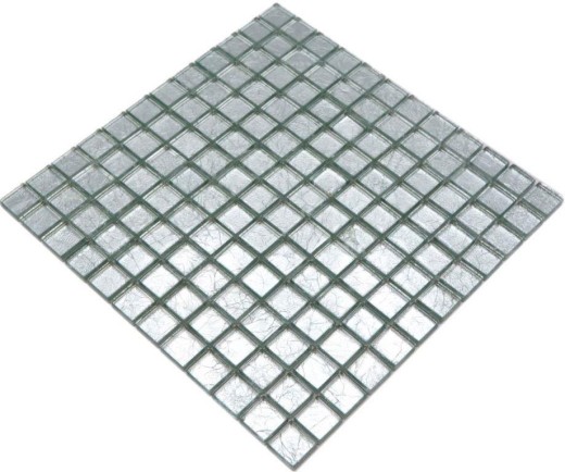 Mosaico de vidrio de plata mosaico de azulejos estructura de azulejos backsplash pared de la cocina MOS123-8SB16