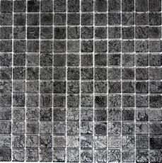 Mosaico de vidrio mosaico azulejo espejo plata antracita negro estructura metal look MOS63-CM-4BL12