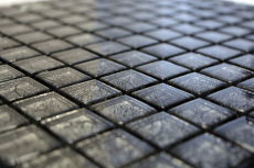 Mosaico de vidrio mosaico azulejo plata antracita negro estructura metal look MOS126-8BL17