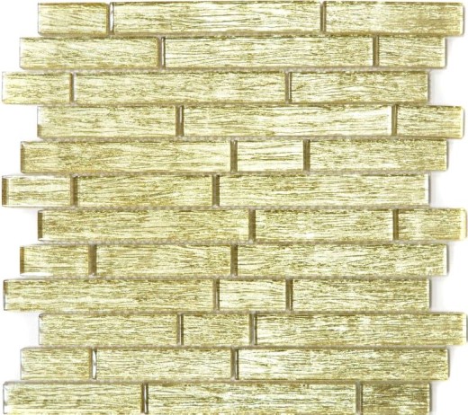 Muestra de mano mosaico mosaico de vidrio compuesto translúcido Crystal Chic oro MOS86-8CGO_m