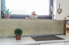 Mosaico de vidrio de oro mosaico de azulejos compuesto chic backsplash cocina ducha pared MOS86-8CGO