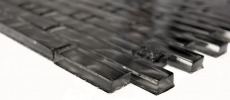 Mosaico de vidrio varillas mosaico azulejos brillo gris antracita negro MOS87-MV708