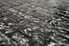Mosaico mosaico de vidrio compuesto negro translúcido Piedra de cristal negro MOS87-MV718_f | 10 esteras de mosaico