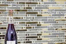 Barras de mosaico de vidrio mosaico azulejos backsplash Electroplated oro MOS86-0107