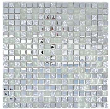 Azulejo de mosaico de muestra de mano Mosaico de vidrio translúcido Cristal EP Vidrio plateado esmerilado MOS92-0217_m
