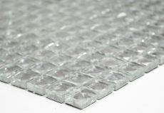 Mosaico de azulejos de cristal translúcido mosaico de vidrio Crystal Glitter plata MOS130-0204_f | 10 esteras de mosaico