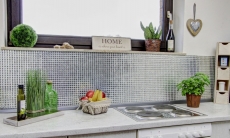 Mosaico de vidrio diamante mirada mosaico azulejo plata azulejo backsplash cocina MOS130-0204