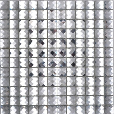 Mosaico de vidrio diamante mirada mosaico azulejo plata azulejo backsplash cocina MOS130-0208