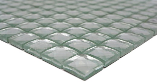 Mosaico de vidrio diamante mirada mosaico azulejo plata azulejo backsplash cocina MOS130-0208