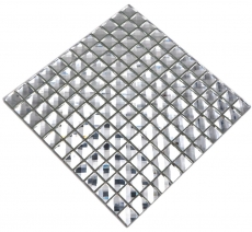 Mosaico de vidrio diamante mirada mosaico azulejo plata azulejo backsplash cocina MOS130-0208