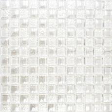 Muestra de mano mosaico azulejo Azulejo espejo translúcido blanco Mosaico de vidrio Cristal lustre blanco MOS88-8LU90_m