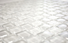 Muestra de mano mosaico azulejo Azulejo espejo translúcido blanco Mosaico de vidrio Cristal lustre blanco MOS88-8LU90_m