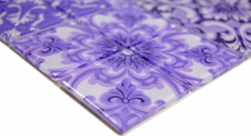 Muestra de mano retro vintage mosaico azulejo translúcido púrpura mosaico de vidrio Cristal ITALIA MOS68-Retro-I_m
