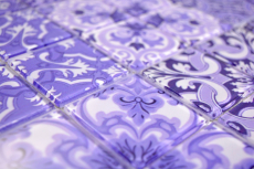 Muestra de mano retro vintage mosaico azulejo translúcido púrpura mosaico de vidrio Cristal ITALIA MOS68-Retro-I_m