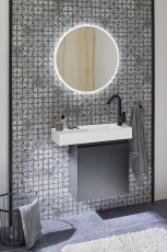 Mosaico de vidrio retro vintage mosaico azulejos azulejos backsplash blanco gris pared de la cocina MOS68-Retro-G
