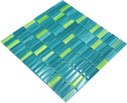 Mosaico de vidrio estilo mosaico de azulejos palos botellas verde turquesa kiwi cocina splashback MOS77-0508