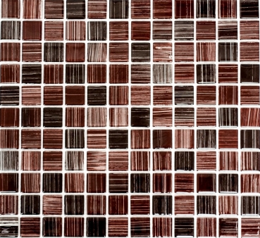 Muestra de mano azulejo mosaico Translúcido marrón veteado Mosaico de vidrio Cristal marrón veteado MOS64-1309_m