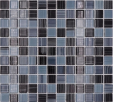 Mosaico de vidrio mosaico azulejos línea antracita negro piscina mosaico piscina mosaico MOS64-0302